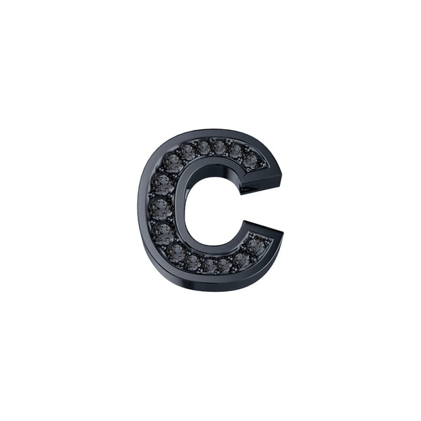 Elements Lettera C in Oro Brunito e Diamanti Neri 0,02 ct DCHF7278C.002