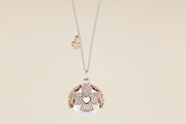 Collana chiama angeli con sfondo uguale alle fedi