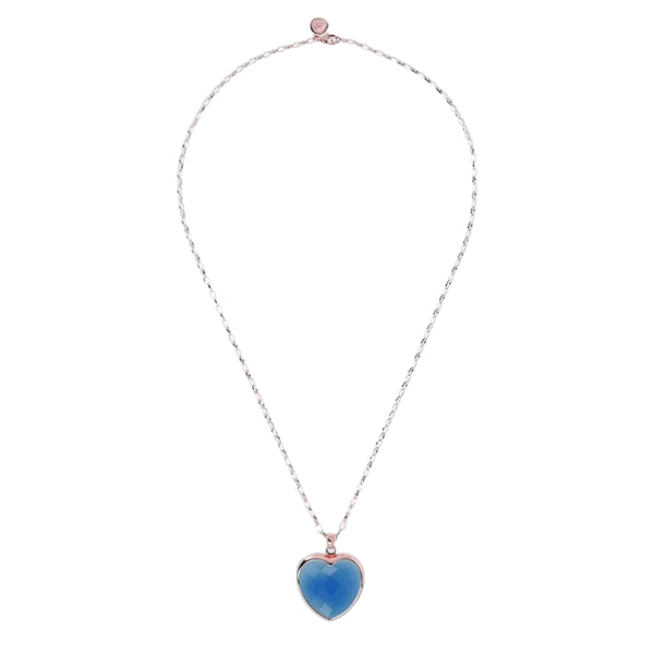 Bronzallure Necklace with Natural Stone Heart Pendant