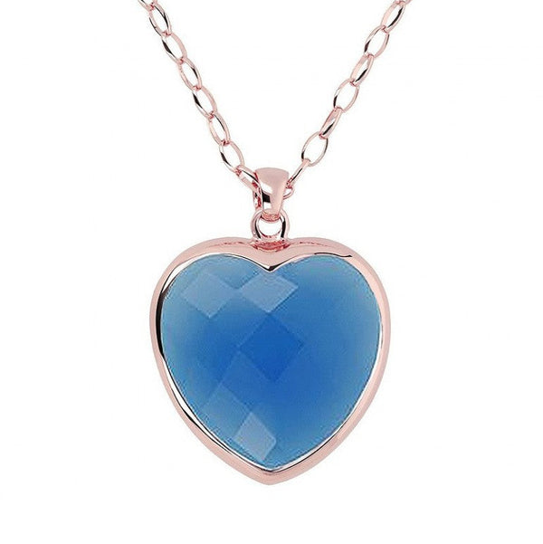 Bronzallure Necklace with Natural Stone Heart Pendant