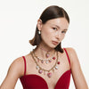 Swarovski Tennis Matrix Necklace Pink Yellow Gold Plated 5751762
