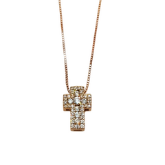 Collana da Donna Davite&Delucchi con Croce pendente con Brillanti in Oro Rosa CLN010376