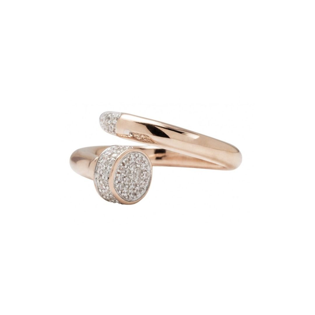 Bronzallure Contrarié Ring with White Zircons