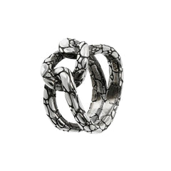 Albert M. Band Ring with Knot and Snake Texture
