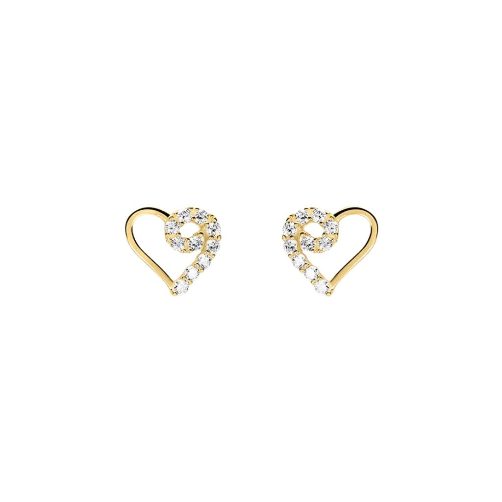 Orecchini Stroili Lobo Cuore Bon Ton Oro Giallo 9 KT Cubic Zirconia 1425412