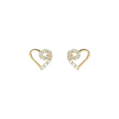 Orecchini Stroili Lobo Cuore Bon Ton Oro Giallo 9 KT Cubic Zirconia 1425412