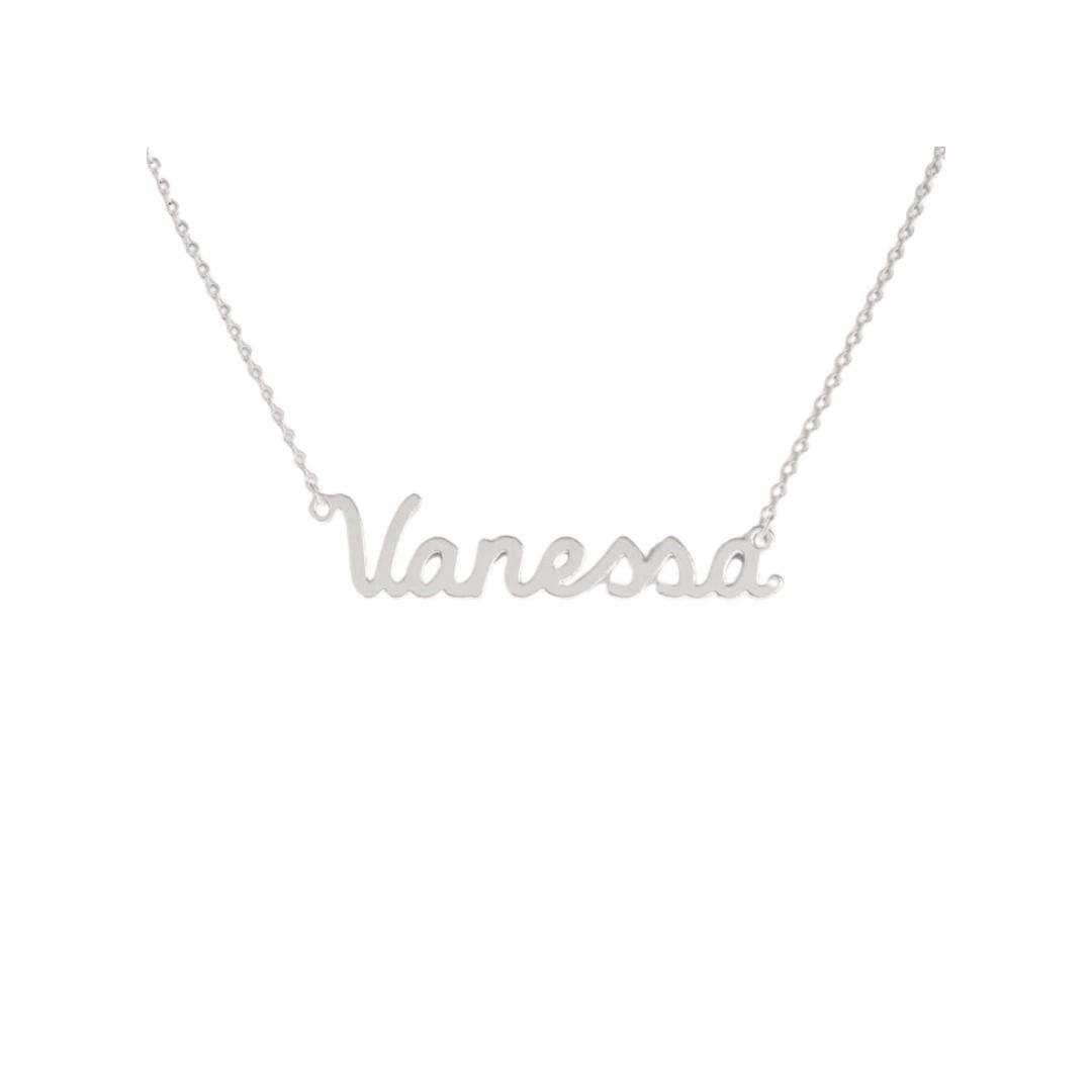 Collar con el nombre Vanessa en acero inoxidable 316