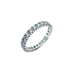 Anillo de eternidad de oro blanco de 18 quilates con circonitas