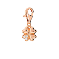 Bronzallure LUCKY CHARM - Ciondolo Quadrifoglio Portafortuna con Pavé di Cubic Zirconia WSBZ02678.CLOV