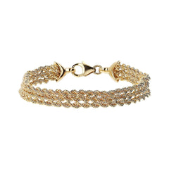 Bracciale Etrusca Multifilo Catena Corda Placcato Oro Giallo WSET00762.YG