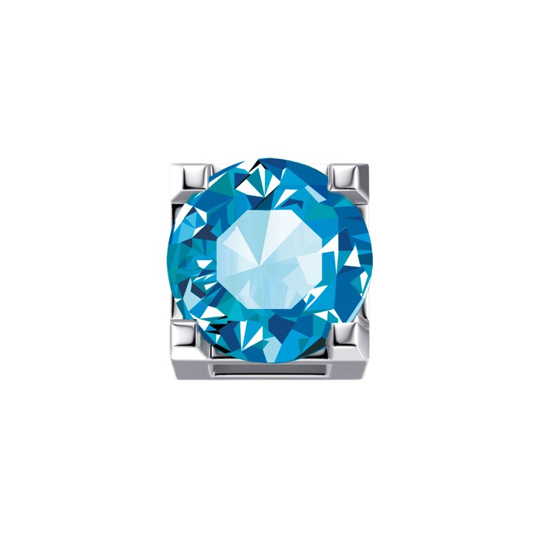 Charm Elements Griffe in oro bianco e topazio london DCHY9319
