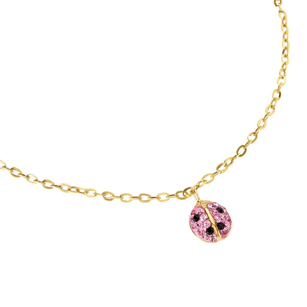 Bracciale Stroili Coccinella Mon Petit Oro Giallo 9 KT Cristallo Rosa 1416672