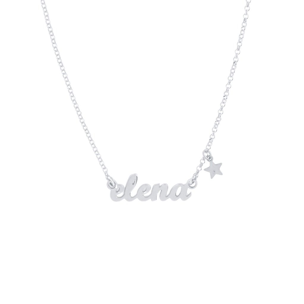 Versari Silver Necklace with Name C96/A WHITE