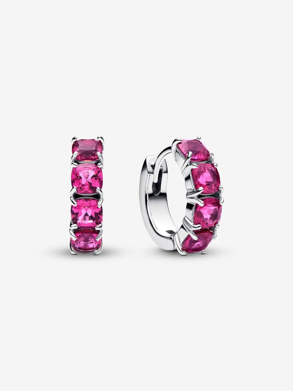 Orecchini Pandora Cerchi Cristalli Rosa Scuro 293851C02