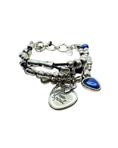 Bracciale Ciclon Multifilo con Murano Blu