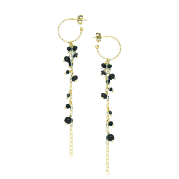 Pendientes Ishwara con espinela negra