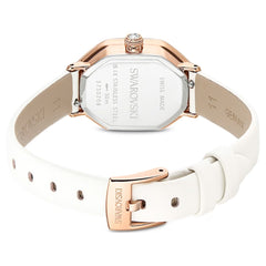 Orologio Swarovski Dextera Octagon, Cinturino In Pelle Bianco E Finitura In Oro Rosa 5730208