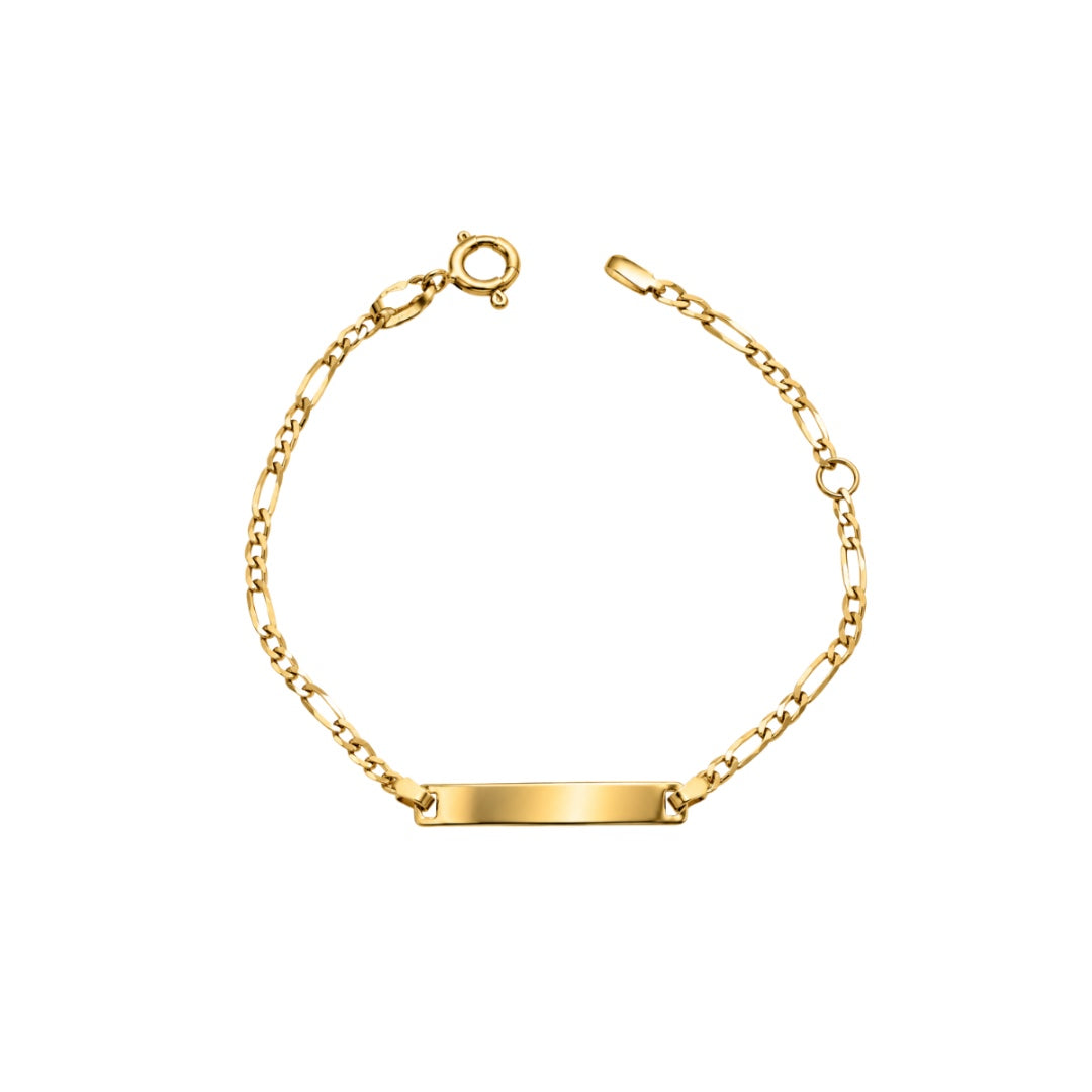 Bracciale Handamade Bimbo in Oro Giallo 18 KT e Targhetta Incisibile BR182