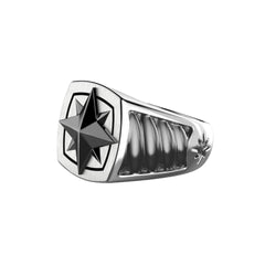 Anillo de plata Zancan con rosa de los vientos