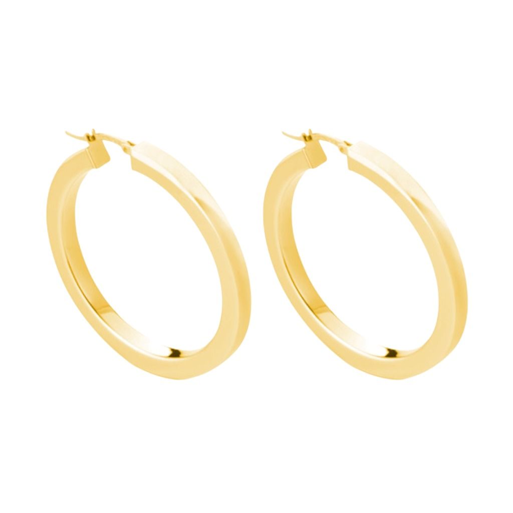 Marcello Pane Creole Square Hoop Earrings 4.3cm Essential ORSA 013