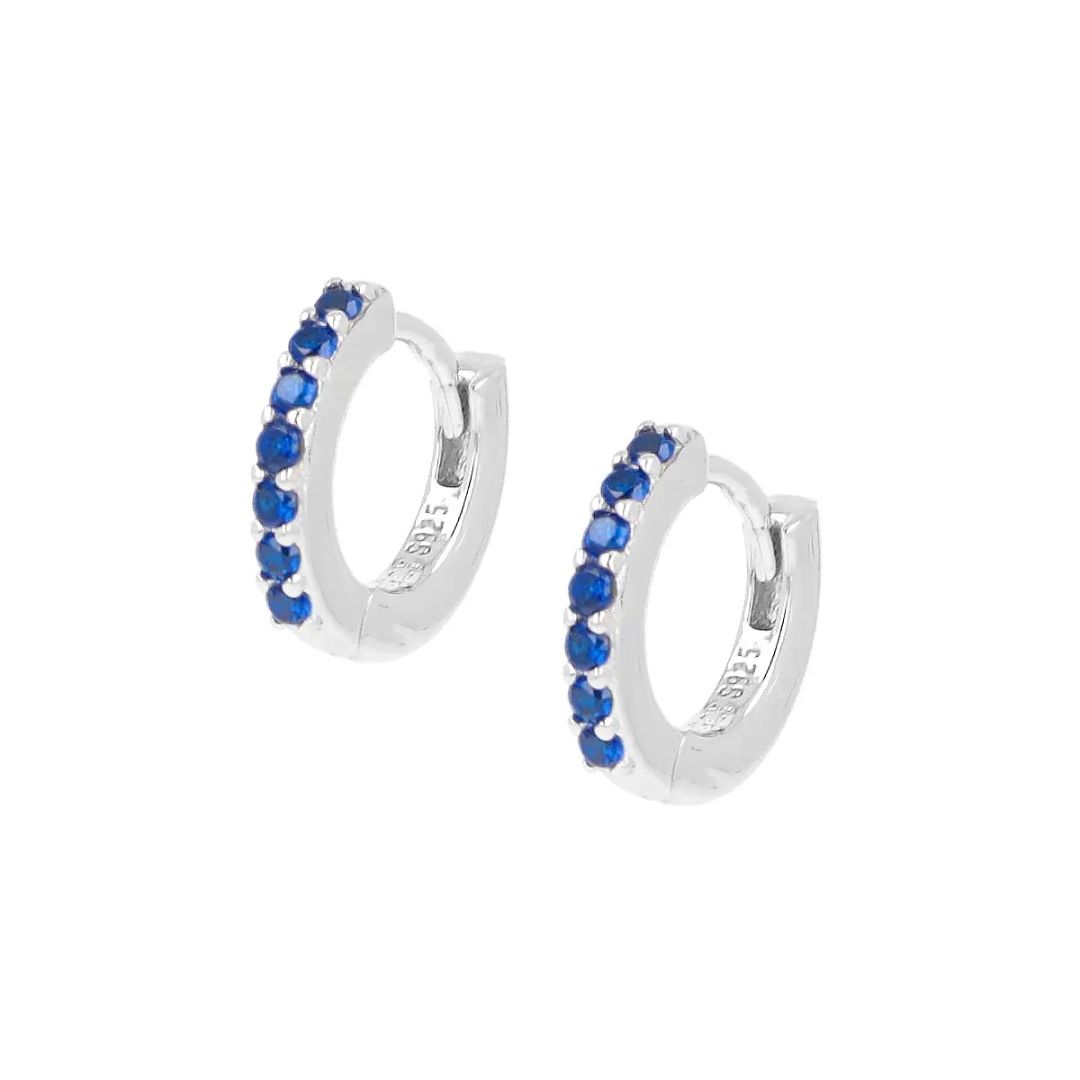 Orecchini Amen Cerchio Con  Zirconi Blu ET1BBL