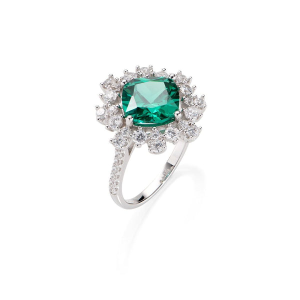 Anello Stardust In Argento Con Zirconi Bianchi E Verdi RQUBVBZ