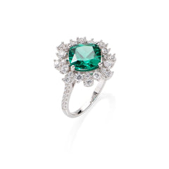 Stardust Ring in Silver with White and Green Zirconia