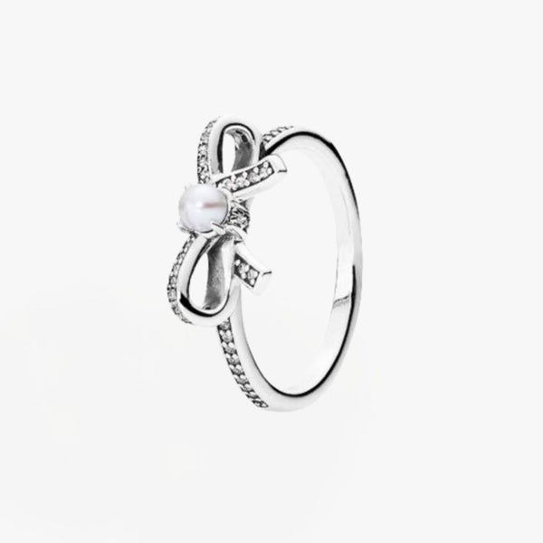 Anello Pandora Con Fiocco E Perla Argentato 190971P