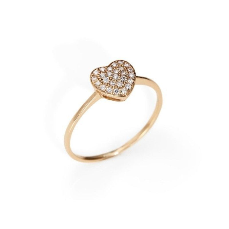 Anello Amen Rosè Con Cuore Pavè RHR-52