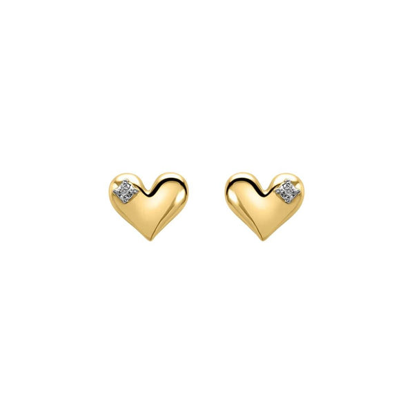 Orecchini Stroili Lobo Cuore Mon Petit Oro Bicolore 9 KT Diamante 0,003 ct 1435980