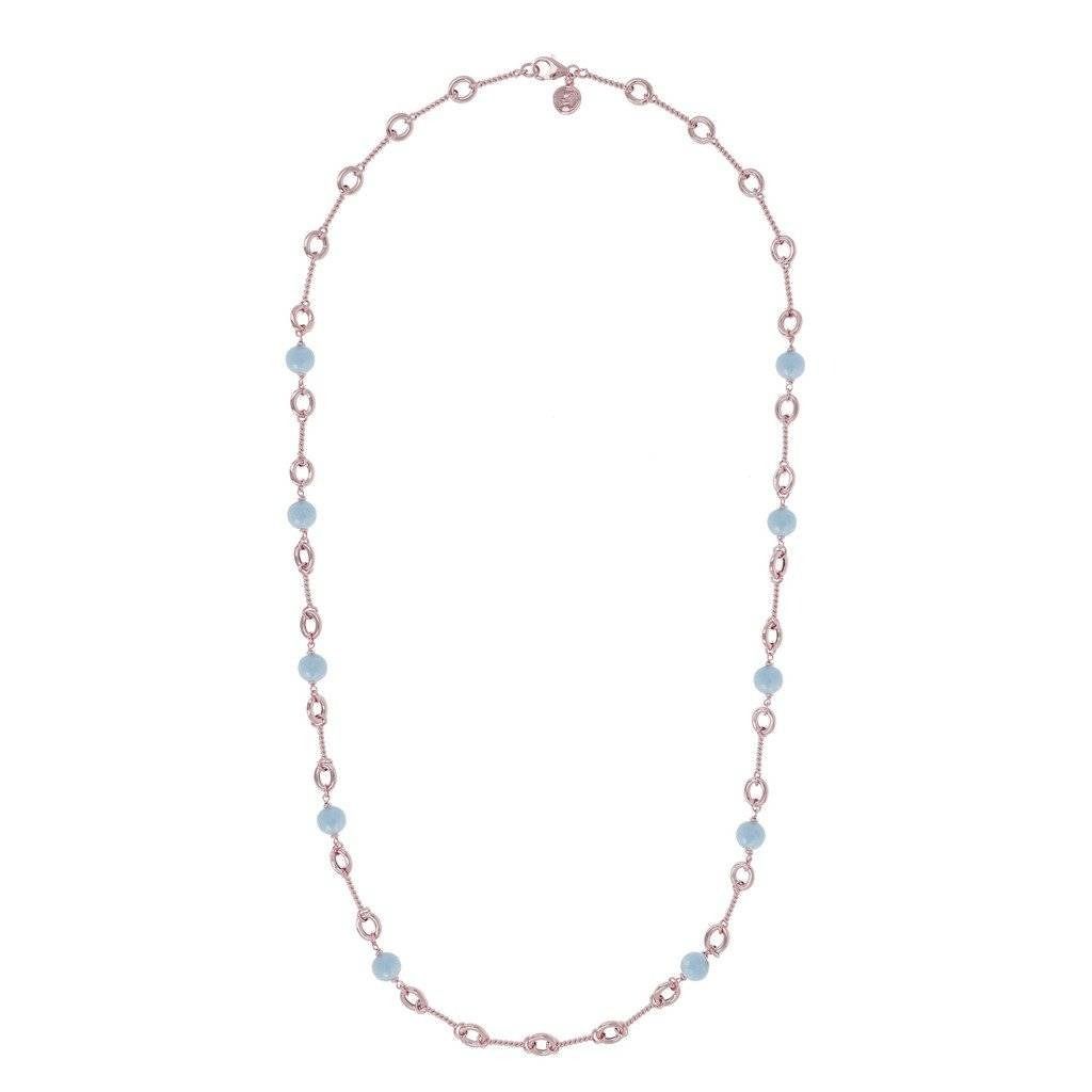Bronzallure Necklace with Natural Stones in Golden Rose