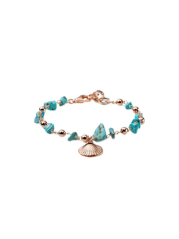 Bracciale Maria Cristina Sterling Soleil con Conchiglia e Aulite Celeste