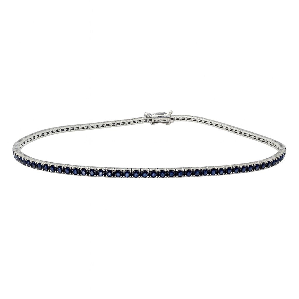 Pulsera de tenis Davite&amp;Delucchi en oro blanco y zafiros naturales