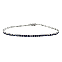 Pulsera de tenis Davite&amp;Delucchi en oro blanco y zafiros naturales