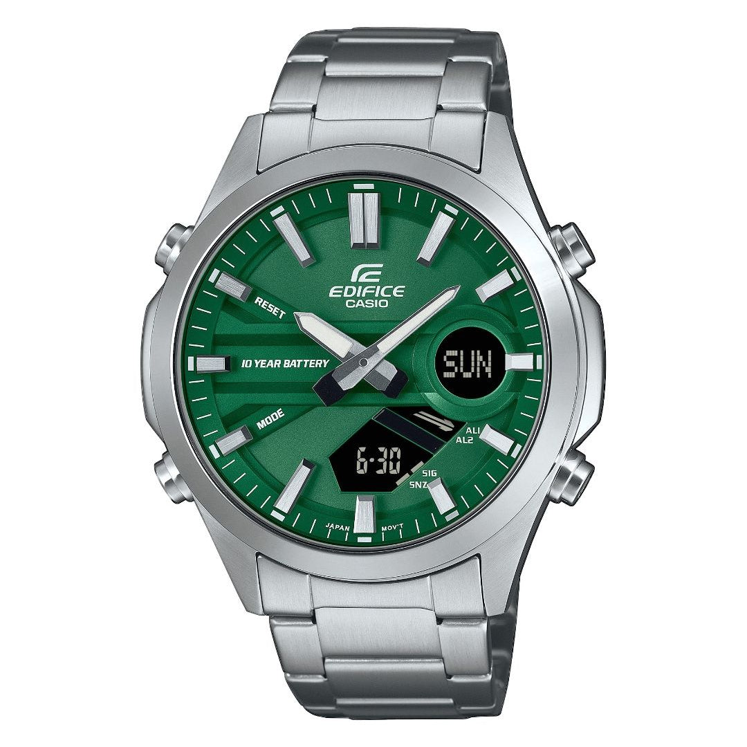 Orologio da Uomo Edifice in Acciaio con Quadrante Verde Analogio Digitale EFV-C120D-3AEF