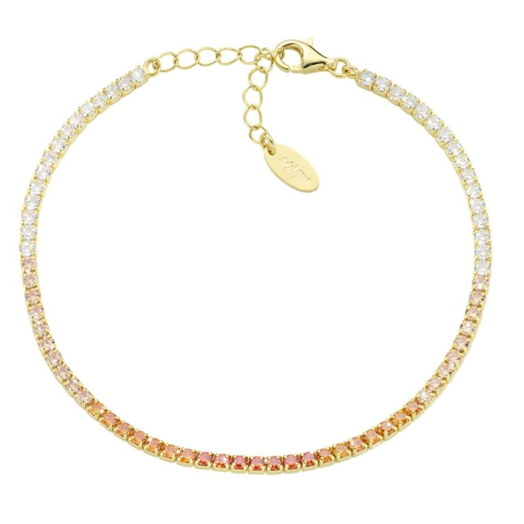 Pulsera de oro con circonita naranja Amen Tennis Mania