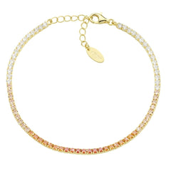 Pulsera de oro con circonita naranja Amen Tennis Mania