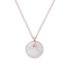 Collar Bronzallure de gran altura con colgante de pavé redondo