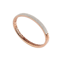 Rebecca Jolie Rigid Bracelet in Rose Silver and Diamond Dust M/L