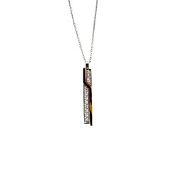 Collana Zancan in Oro Bianco e Rosa 18 KT con Fiammifero Pendente con Diamanti UC007BR