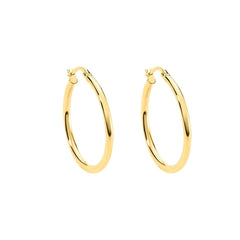 Stroili Toujours Yellow Gold 9 KT 20mm Hoop Earrings 1401765