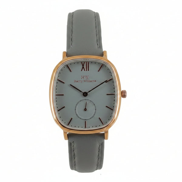 Reloj de cuero gris para mujer de Harry Williams