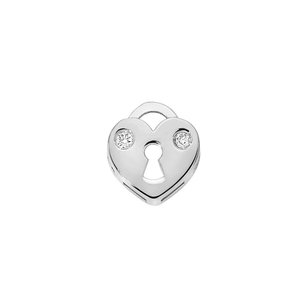 Elements Lucchetto Dell’Amore Cuore in Oro Bianco con Diamanti 0,01 ct DCHF9602.001