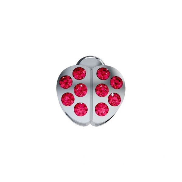 Charm Elements Coccinella In Oro Bianco E Rubini DCHR9513