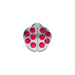 Charm Elements Ladybug In White Gold And Rubies DCHR9513