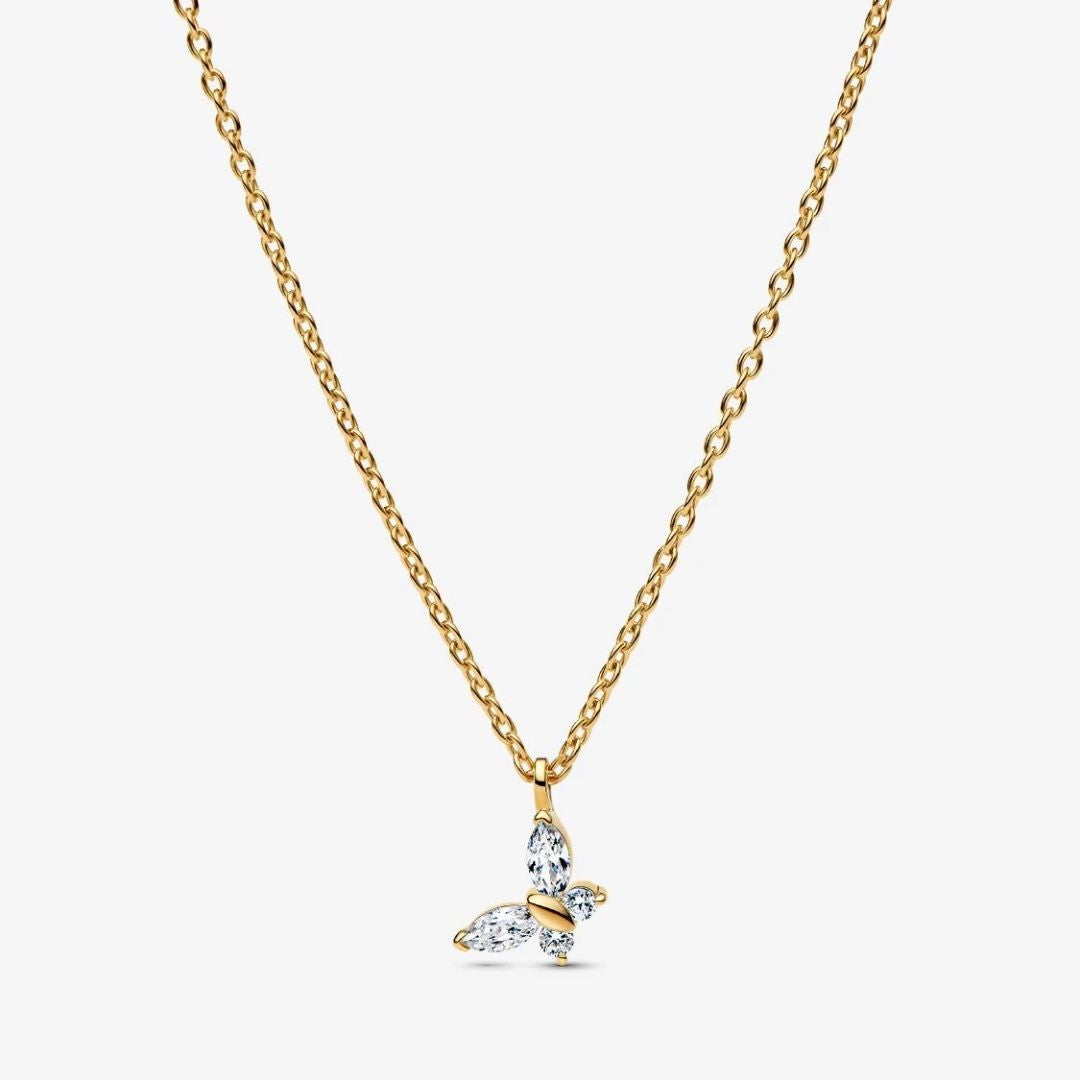 Collana Pandora con Pendente Farfalla Placcata Oro 14 KT 364267C01-45