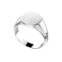 Zancan Round Chevalier Engravable Silver Ring ESA071