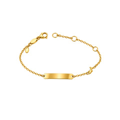 Bracciale Handmade Bimbo in Oro Giallo 18 KT con Targhetta e Delfino BR180