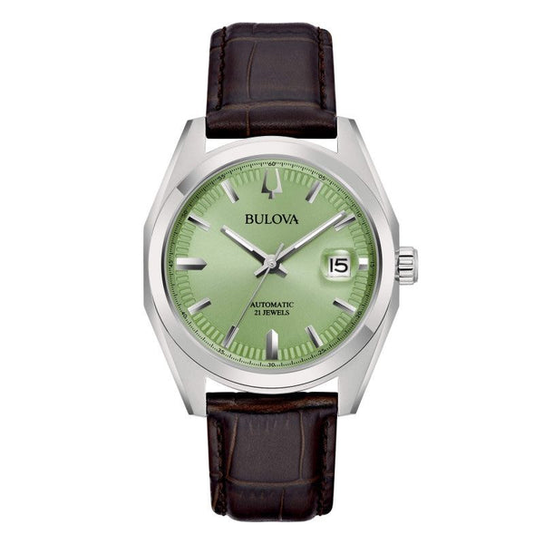 Orologio Bulova da Uomo Surveyor con Quadrante Verde Chiaro e Cinturino Pelle 96B427