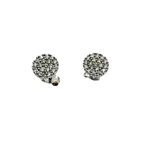 Orecchini in Oro Bianco 18 KT a Lobo con Pavé di Zirconi OR017